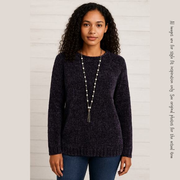 TALBOTS Blue Chenille Pullover Sweater, S - Picture 9 of 9